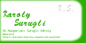 karoly surugli business card